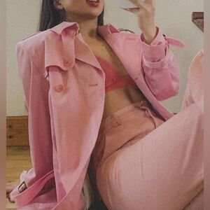 Land’s End Pink Trench Coat Size 6